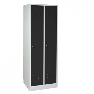 ADB Armoire vestiaire 2 portes - Gris anthracite - 600 x 500 x 1775 mm