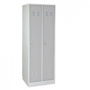 ADB Armoire vestiaire 2 portes - Gris clair - 600 x 500 x 1775 mm