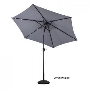 Dema Parasol alu avec éclairage LED solaire - 2,7 m - Anthracite