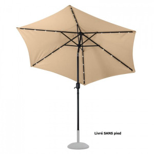 Dema Parasol alu avec éclairage LED solaire - 2,7 m - Beige