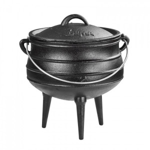 Dema Chaudron Marmite en fonte 6 litres à poser ou à suspendre Barbecue