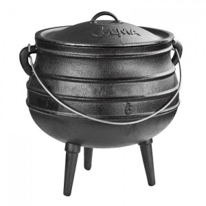 Dema Chaudron Marmite en fonte 14 litres à poser ou à suspendre Barbecue