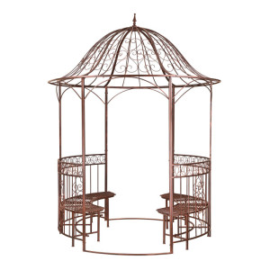 Dema Arche - Pavillon de jardin en métal Ø 2 m SUN - Kiosque avec bancs