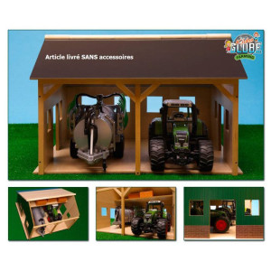 Dema Hangar en bois - 55 x 53 x 38 cm - Ferme 1:16