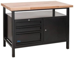 Guede Etabli P 1200 SLT - Black Line - 120 x 65 cm - 1 porte 3 tiroirs