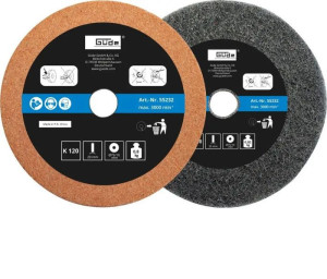 Guede Meule abrasive 75 x 10 x 20 mm - Grain 120 + 400 pour touret G55231