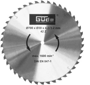 Guede Lame de scie à bûches 700 x 30 x 42 dents /N - HM Carbure