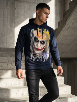 Bluza męska z kapturem z nadrukiem granatowa Denley Faustino