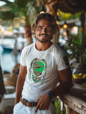 Biały bawełniany t-shirt męski z nadrukiem Bolf 192379A2
