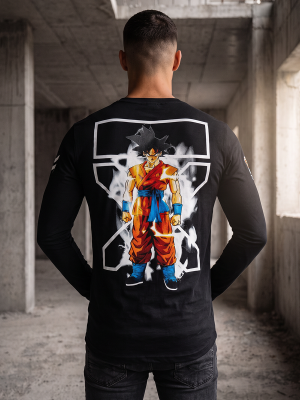 Longsleeve męski z nadrukiem czarny Bolf Erberto