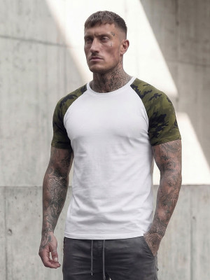 Biały-moro t-shirt męski Denley 8T82