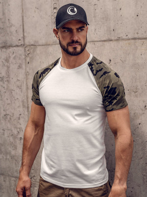 Biały-moro t-shirt męski Denley 8T82A