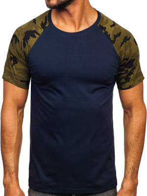 Granatowy-moro t-shirt męski Denley 8T82