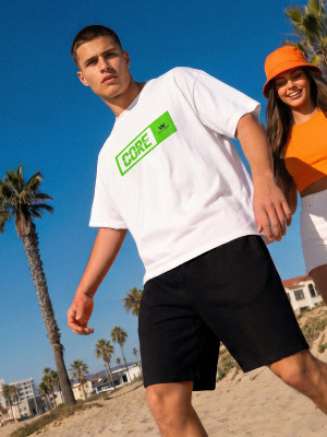 Biały bawełniany t-shirt męski z nadrukiem Bolf 14790