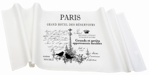 BIEŻNIK NA STÓŁ PARIS FRENCH HOME 34X105 CM - BIAŁY