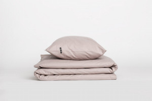 POŚCIEL KOMPLET 150X200 CM, 1 x POSZEWKA 50X60 CM PURE HOP DESIGN – PUDROWY RÓŻOWY