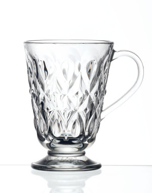 SZKLANKI Z UCHEM DO KAWY I HERBATY LYONNAIS LA ROCHERE 260 ml KOMPLET 6 SZT - TRANSPARENTNE