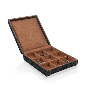 Friedrich23 Manschetten- und Ringbox mit elastischen Schlaufen Cubano - Braun