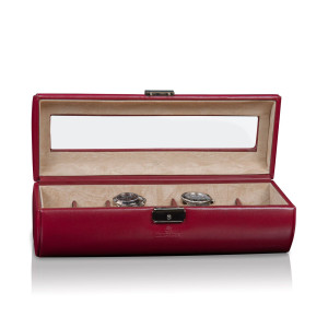Windrose Uhrenbox Merino 7 - Rot