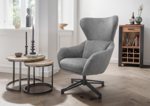 Wohnzimmer Set Marconia dark grey & Beistelltisch Fermo 2er Set