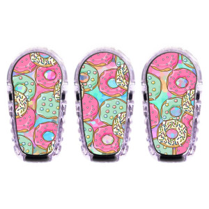 3er Set Dexcom G6 Transmitter Sticker - Donuts