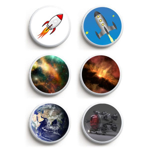 6er Set Freestyle Libre 1&2 Sticker - Weltall