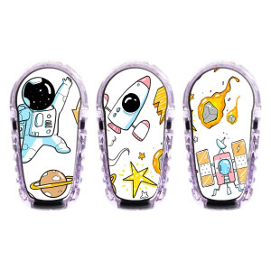 3er Set Dexcom G6 Transmitter Sticker - Astronaut / Space