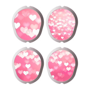4er Set Dexcom G7 Transmitter Sticker - Herzen