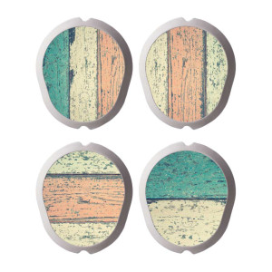4er Set Dexcom G7 Sensor Sticker - Painted-Wood