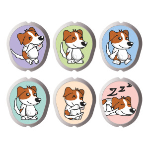 6er Set Dexcom G7 Sensor Sticker - Hund Braun