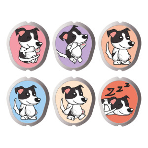 6er Set Dexcom G7 Sensor Sticker - Hund Schwarz