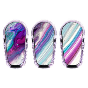 3er Set Dexcom G6 Transmitter Sticker - Purple