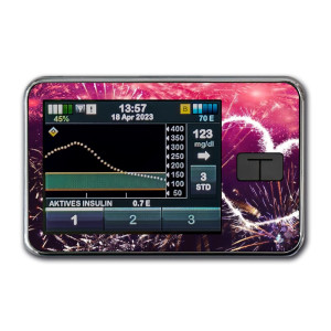 t:slim X2 Pumpen Sticker - Firework-Heart