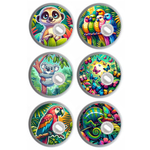 6er Set - Freestyle Libre 3 Sticker - Dschungel