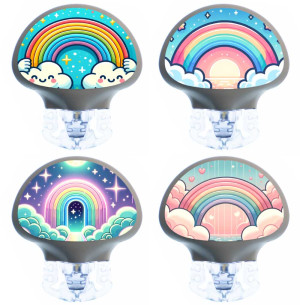 4er Set Enlite Guardian Transmitter Sticker - Rainbows