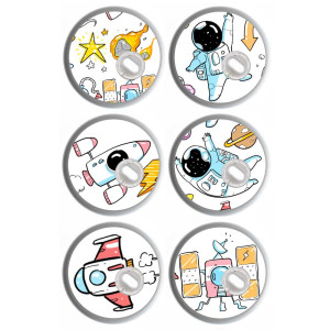 6er Set - Freestyle Libre 3 Sticker - SPACE Astronaut