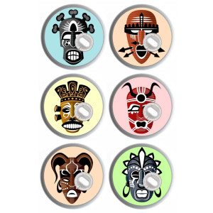 6er Set - Freestyle Libre 3 Sticker - Masken