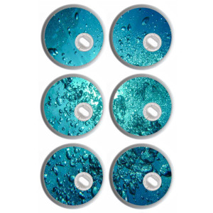 6er Set - Freestyle Libre 3 Sticker - Waterdrops