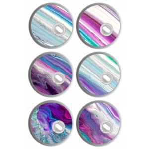 6er Set - Freestyle Libre 3 Sticker - Purple