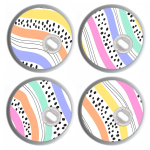 4x Freestyle Libre 3 Sticker - Dots'n'Stripes