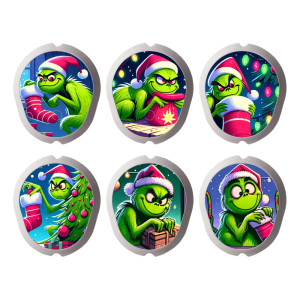 6er Set Dexcom G7 Sensor Sticker - Grinch
