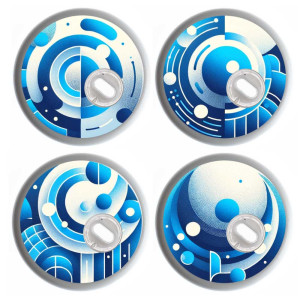 4er Set - Freestyle Libre 3 Sticker - Welt Diabetes Tag