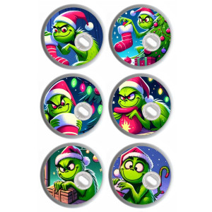 6er Set - Freestyle Libre 3 Sticker - Grinch