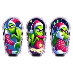 3er Set Dexcom G6 Transmitter Sticker - Weihnachts Grinch