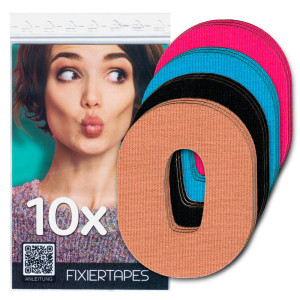 Dexcom G6 Fixierpflaster - Sensor Fixiertape - Farbmix - 10 Fixierpflaster