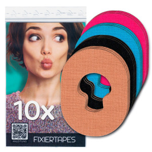 Enlite-Guardian Fixierpflaster - Sensor Fixiertape - 10 Fixierpflaster - Farbmix