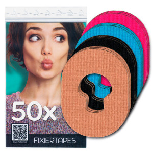 Enlite-Guardian Fixierpflaster - Sensor Fixiertape - 50 Fixierpflaster - Farbmix