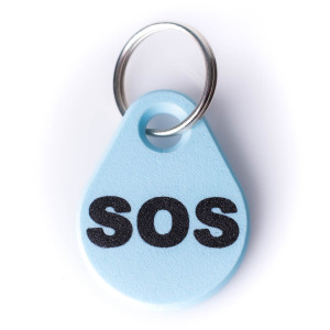 SOS NFC-Notfallanhänger - RFID Notfallmedaillon - Blau / Schwarz