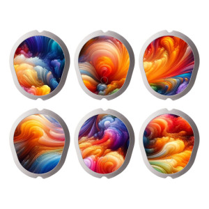 6er Set Dexcom G7 Sensor Sticker - CrazyClouds