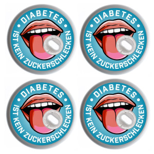 4er Set - Freestyle Libre 3 Sticker - Diabetes ist kein Zuckerschlecken